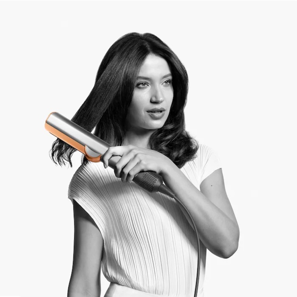 Dyson Hair Straightening Brush in Silver and Orange